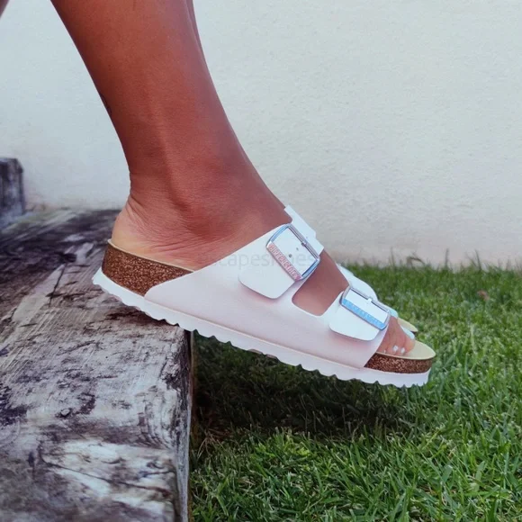 Birkenstock Arizona White Leather Birkoflor 41 - Picture 3 of 16